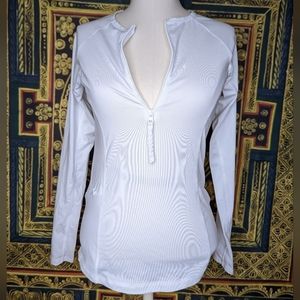 Title Nine White Half Zip Long Sleeve Size XS